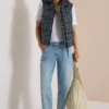 Gewatteerd vest met capuchon en zakken