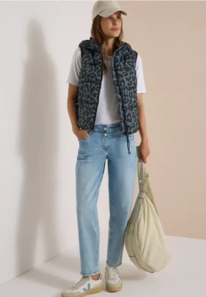 Gewatteerd vest met capuchon en zakken