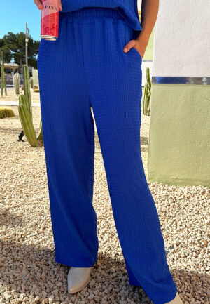 High Waist Trendy Broek Jaydi Kobalt