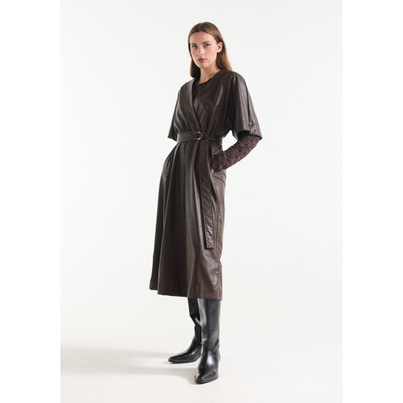 Jansen Amsterdam - Bruin | Dames | Jurk | Bruin | 44 | regular | Kamst mode