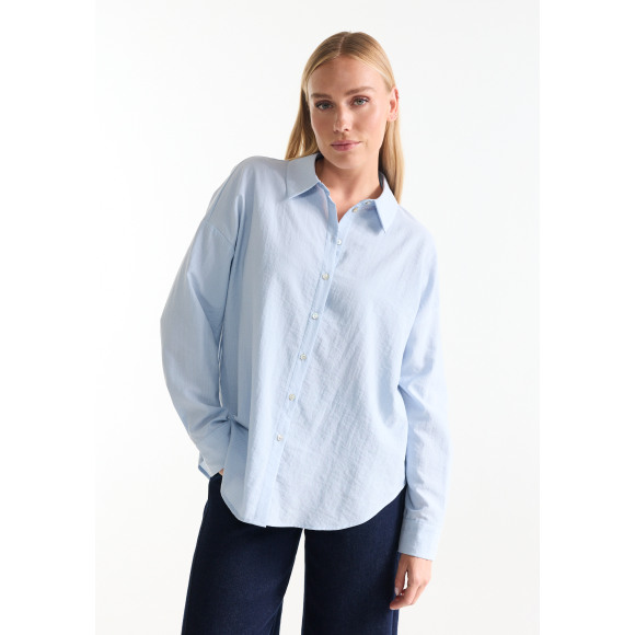 Jansen Amsterdam - Blauw | Dames | Blouse | Blauw | 46 | regular | Kamst mode