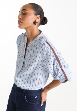 Jansen Amsterdam - Licht Blauw | Dames | Blouse | Licht Blauw | 46 | regular | Kamst mode