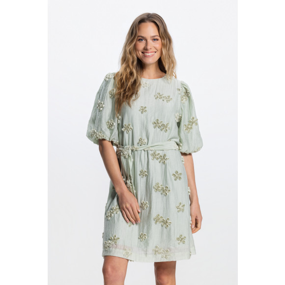 Jansen Amsterdam - Licht Groen | Dames | Jurk | Licht Groen | 46 | regular | Kamst mode