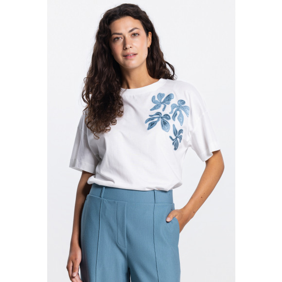 Jansen Amsterdam - Aqua | Dames | Top | Aqua | 42 | regular | Kamst mode