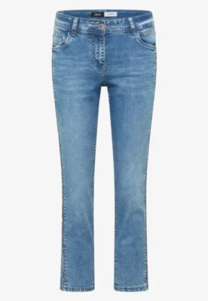 Alternative view of Jeans met Straight Leg pijpen en luipaardprint-piping