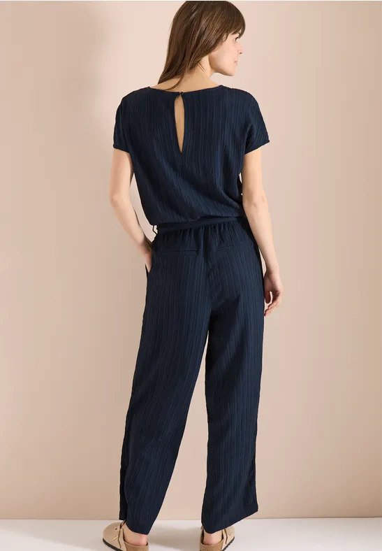 Jumpsuit met straight leg en structuur - Afbeelding 3