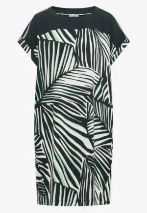 Alternative view of Knielange jurk met printmix