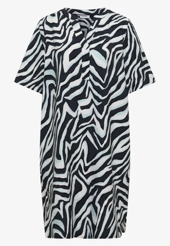 Knielange jurk met zebraprint - Afbeelding 2