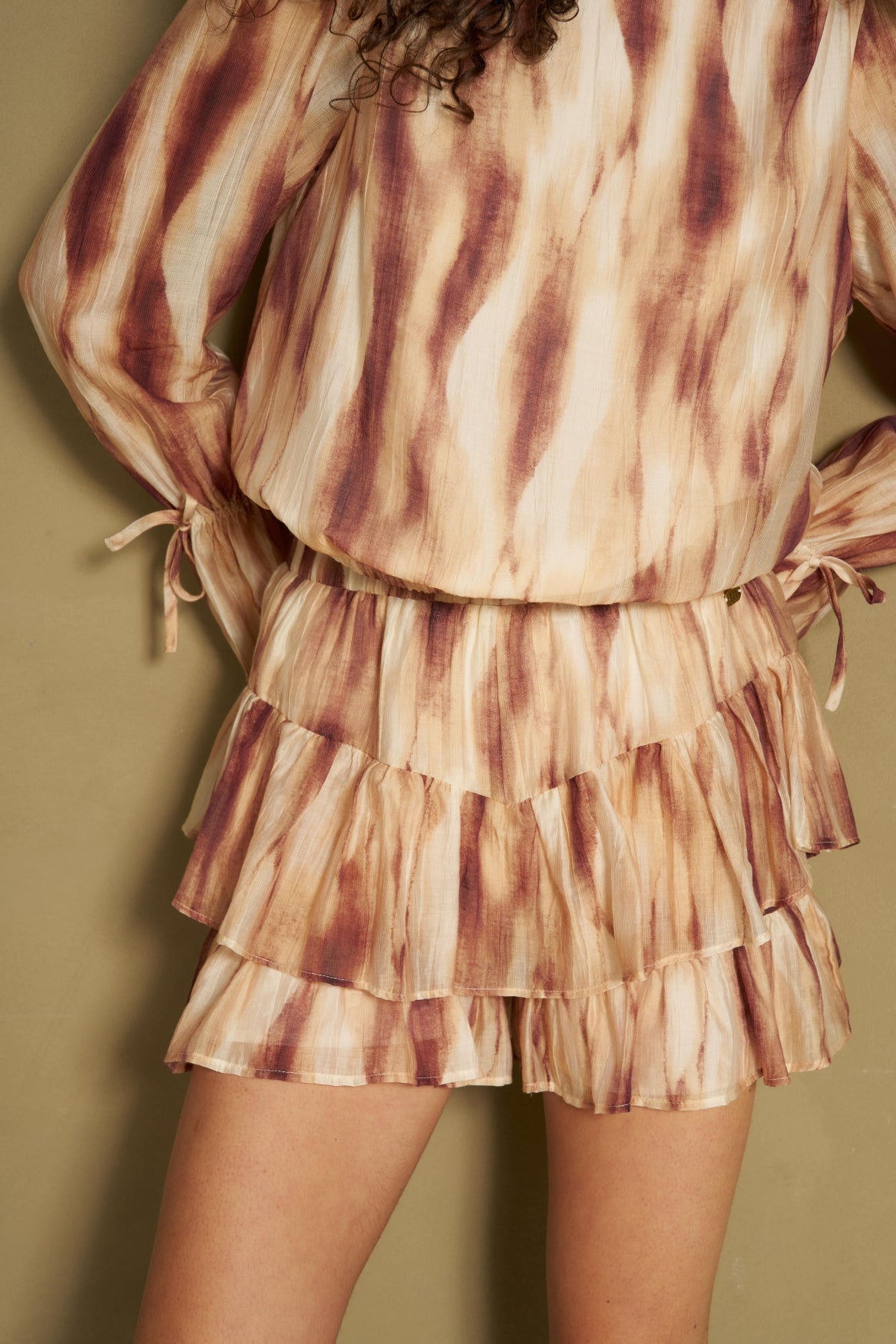 Skort Hola - Abstract Ruffle | Brown