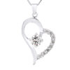 Hart hanger zirkonium zilver oxiden 925 wordt geleverd met ketting aangeboden