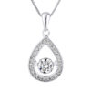 Drop Solitaire Hanger Zirkonium 925 Zirkoniumoxiden geleverd met aangeboden ketting