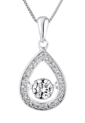 Drop Solitaire Hanger Zirkonium 925 Zirkoniumoxiden geleverd met aangeboden ketting