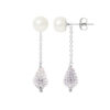 Hangers van oorbellen witte cultuur kralen 6-7 mm Crystal White Silver 925 - Pure Crystal