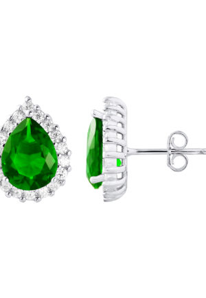 Oorbellen "smaragdgroene kleuren" Crystal peer en verstelbare zirkoniumoxiden 925 - Paleis
