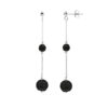 Duo Oorbellen Crystal Black Silver 925 - Pure Crystal