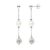 Hangers van witte cultuur kralen en wit kristal zilver 925 - puur kristal