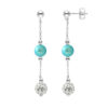 Turquoise cultuur kralen hangers en kristal wit 925 - puur kristal