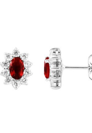 Oorbellen "Ruby" zilveren sieraden 925 - Kate