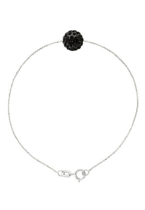 Crystal Sphere Armband Preciosa Black Silver 925