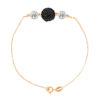Trilogie armband kristal preciosa wit en zwart zilver 925 roze vergulde