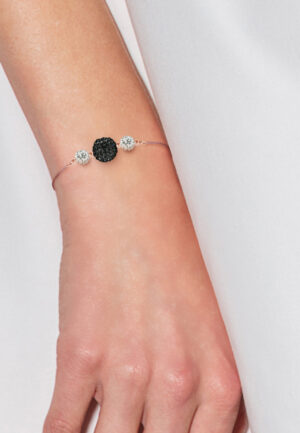 Alternative view of Trilogie armband kristal preciosa wit en zwart zilver 925 roze vergulde