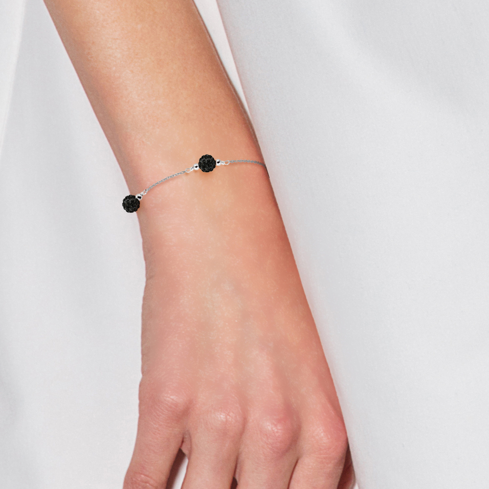 Crystal Trio Armband Preciosa Black Silver 925 - Afbeelding 2