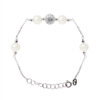 Forsçasseketen Armband en wit zoet water zilver zoetwaterparels 925