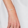 Armband ketting forçaat en wit zoetwater cultuur kralen 925 roze vergulde - Afbeelding 2