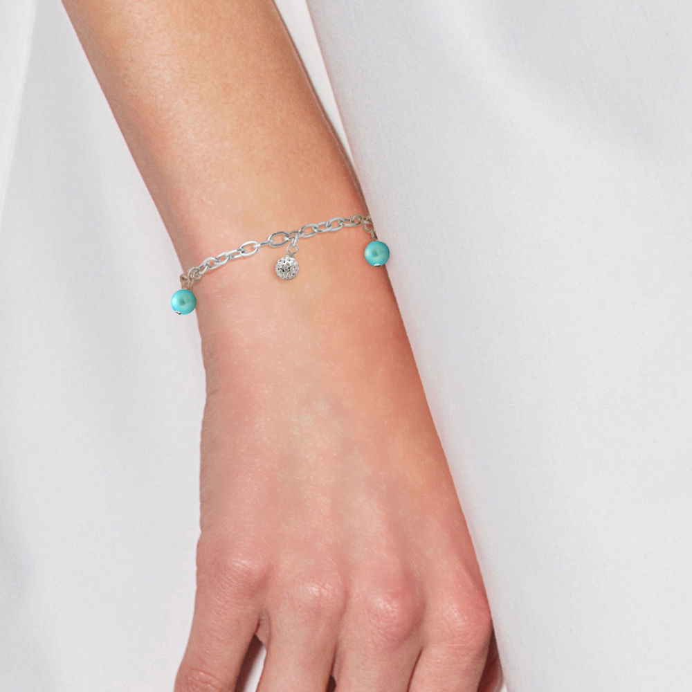 Turquoise Turquoise en Crystal Crystal Preciosa Silver 925 - Afbeelding 2