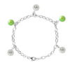 Breloque Armband Groen Water Water Cultuur Kralen en Crystal Preciosa Silver 925