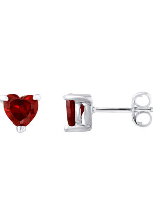 Oorbellen Hartoxiden Zirkonium Rood Zilver 925 - Burling Passion