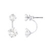 Duo oorbellen, zirkoniumoxiden en 925 zilver - Brilliance