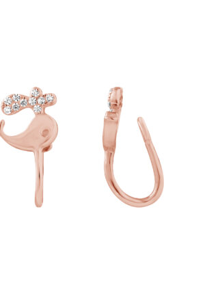 Zilver 925 Whale Oor Clips Roze Vergulde - Reverie