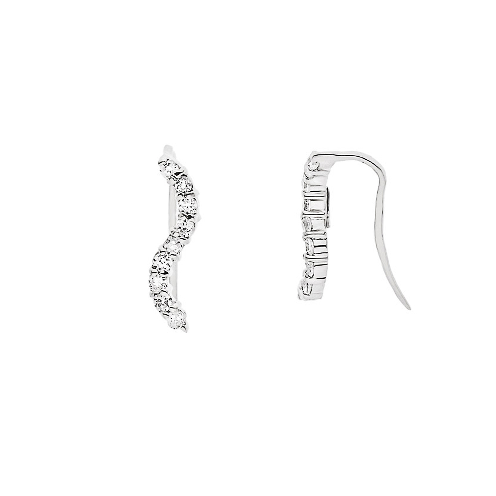 925 zilveren sieraden oorhaak en zirkoniumoxiden - discreet