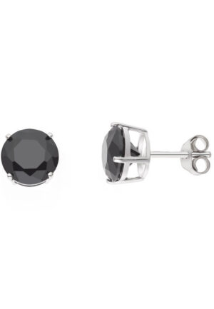 Ronde en zwarte zirkoniumoxiden Muurnagels 8mm Zilver 925 - All Black 8