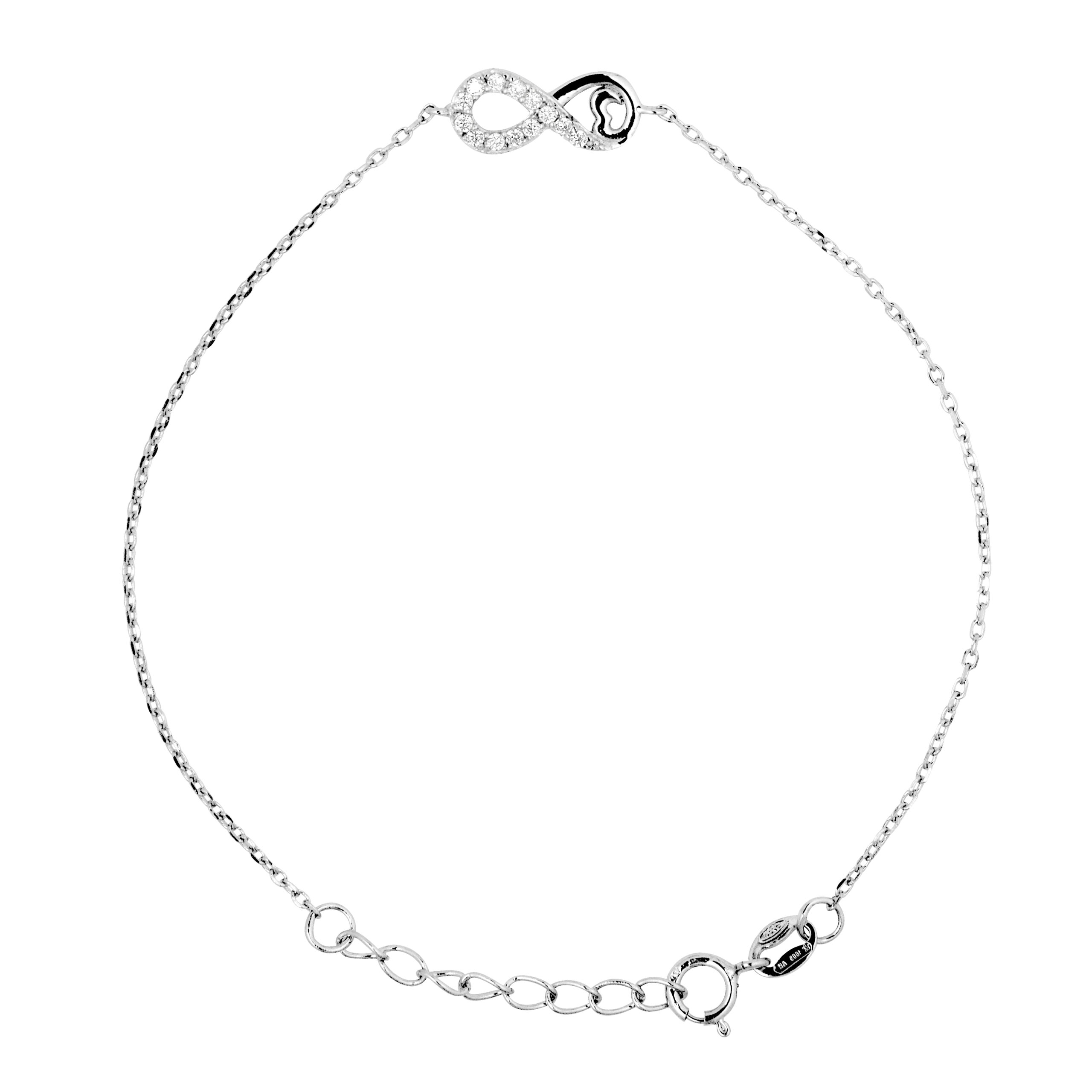 Infinity Armband Zirkoniumoxides Sieraden Zilver 925 Instelbaar