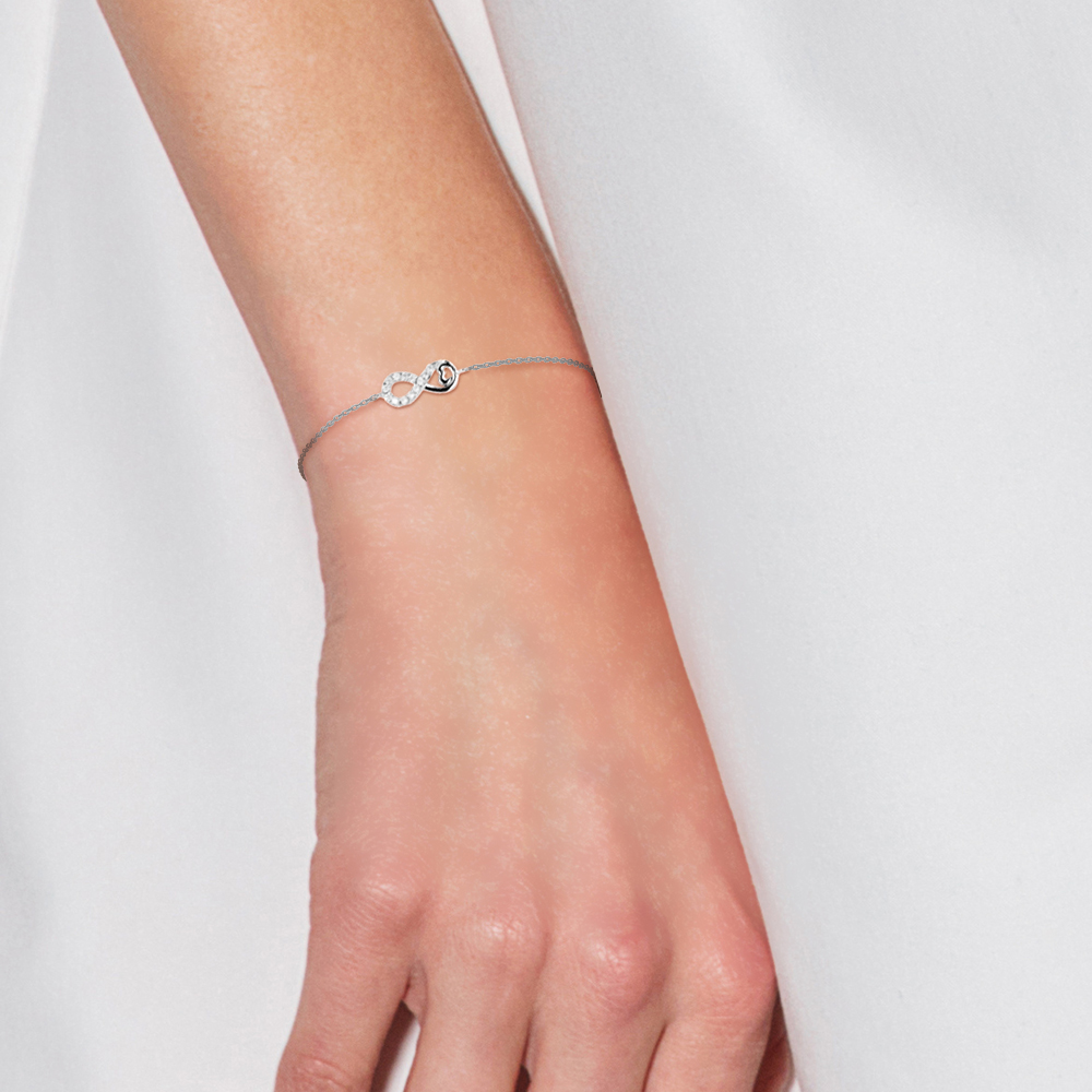 Infinity Armband Zirkoniumoxides Sieraden Zilver 925 Instelbaar - Afbeelding 2