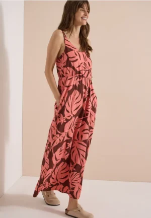 Maxi-jurk met V-hals en print