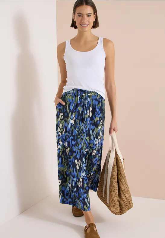 Maxirok met volants en print