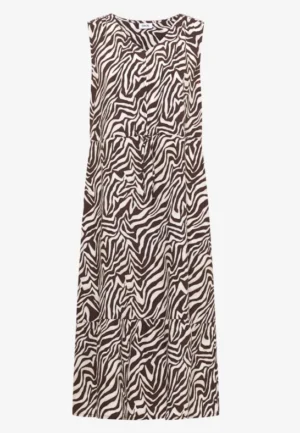 Alternative view of Midi-jurk met V-hals en zebraprint