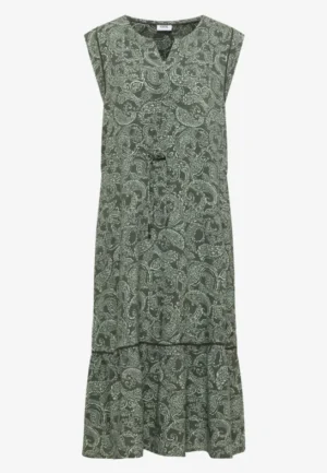 Alternative view of Midi-jurk met gespleten hals en print