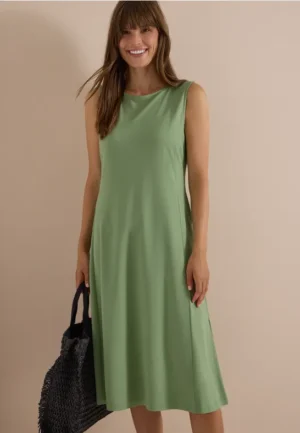 Midi-jurk met ronde hals van jersey