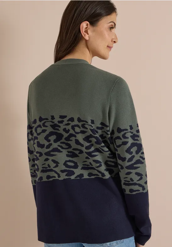 Open vest met jacquardpatroon - Afbeelding 3