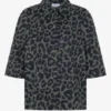 Overhemd met korte mouwen van corduroy met luipaardprint - Afbeelding 2