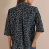 Overhemd met korte mouwen van corduroy met luipaardprint - Afbeelding 3