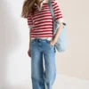 Poloshirt met korte mouwen in gehaakte kwaliteit