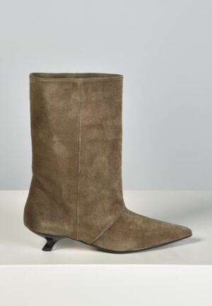 Rotue enkellaarsjes Taboo velour taupe