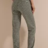 Slim Leg-broek met pied-de-poule-patroon - Afbeelding 3