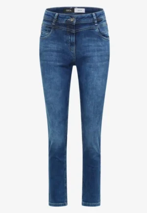 Alternative view of Slim Leg-jeans met omgeslagen pijpen en luipaardprintband