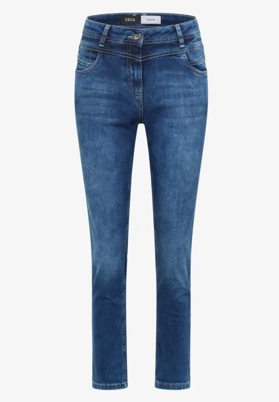 Slim Leg-jeans met omgeslagen pijpen en luipaardprintband - Afbeelding 2